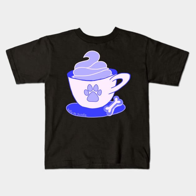 Dog Coffee Puppuccino Kids T-Shirt by ROLLIE MC SCROLLIE